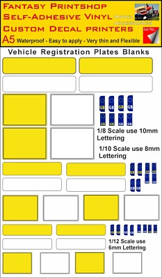 UK FAHRZEUG LEERE SCHILDER BUCHSTABEN NUMMERNSCHILDER VINYL AUFKLEBER