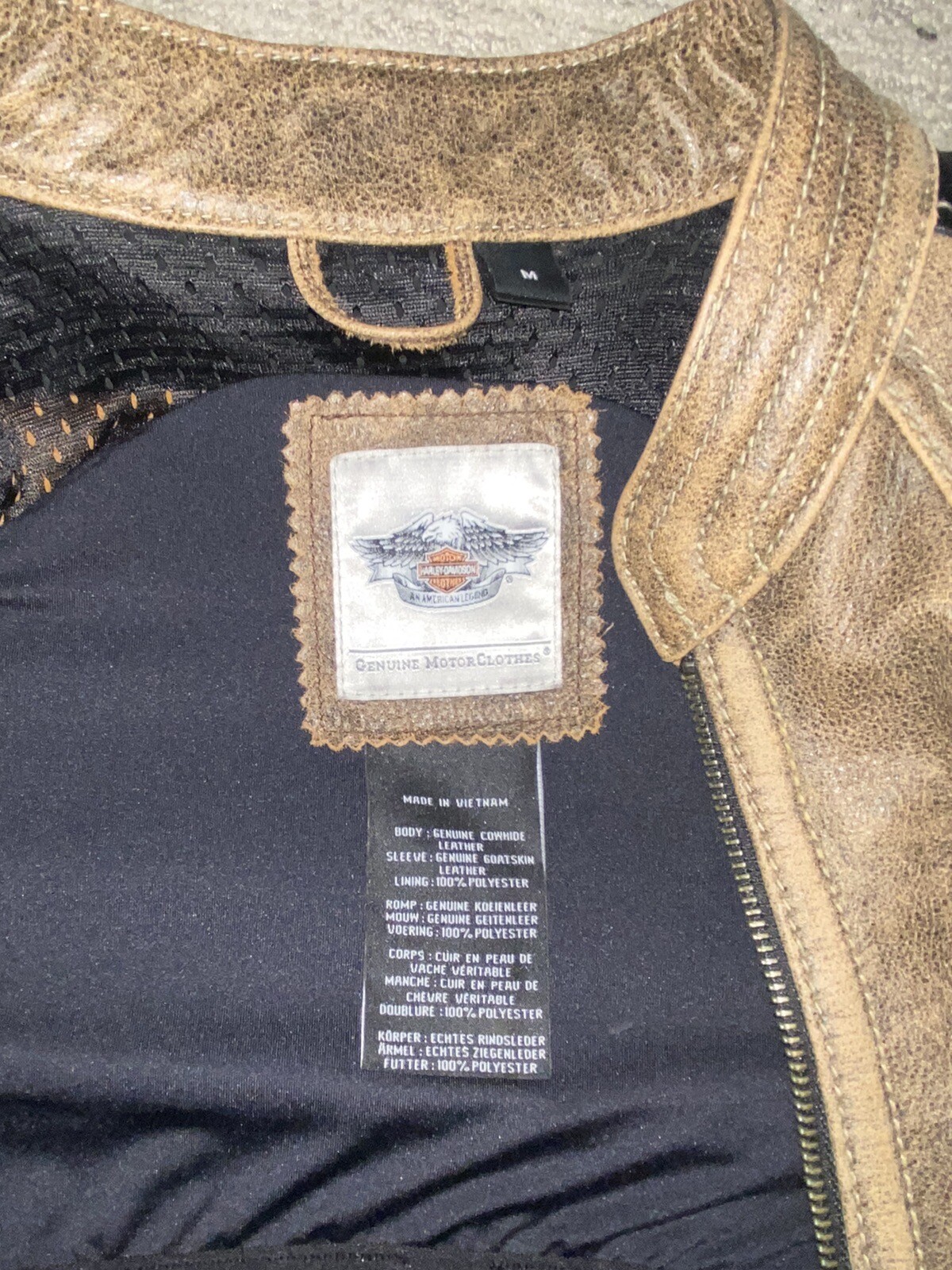 HARLEY DAVIDSON Distressed Brown & Black Women’s Riding Leather Jacket