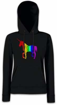 UNICORN I Damen Hoodie Kapuzenpullover Rainbow Regenbogen Fairy The Last Einhorn
