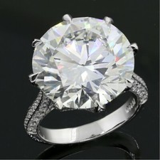 Big 13.50Ct White Round Cut CZ Solitaire Engagement Ring Solid 925 Silver
