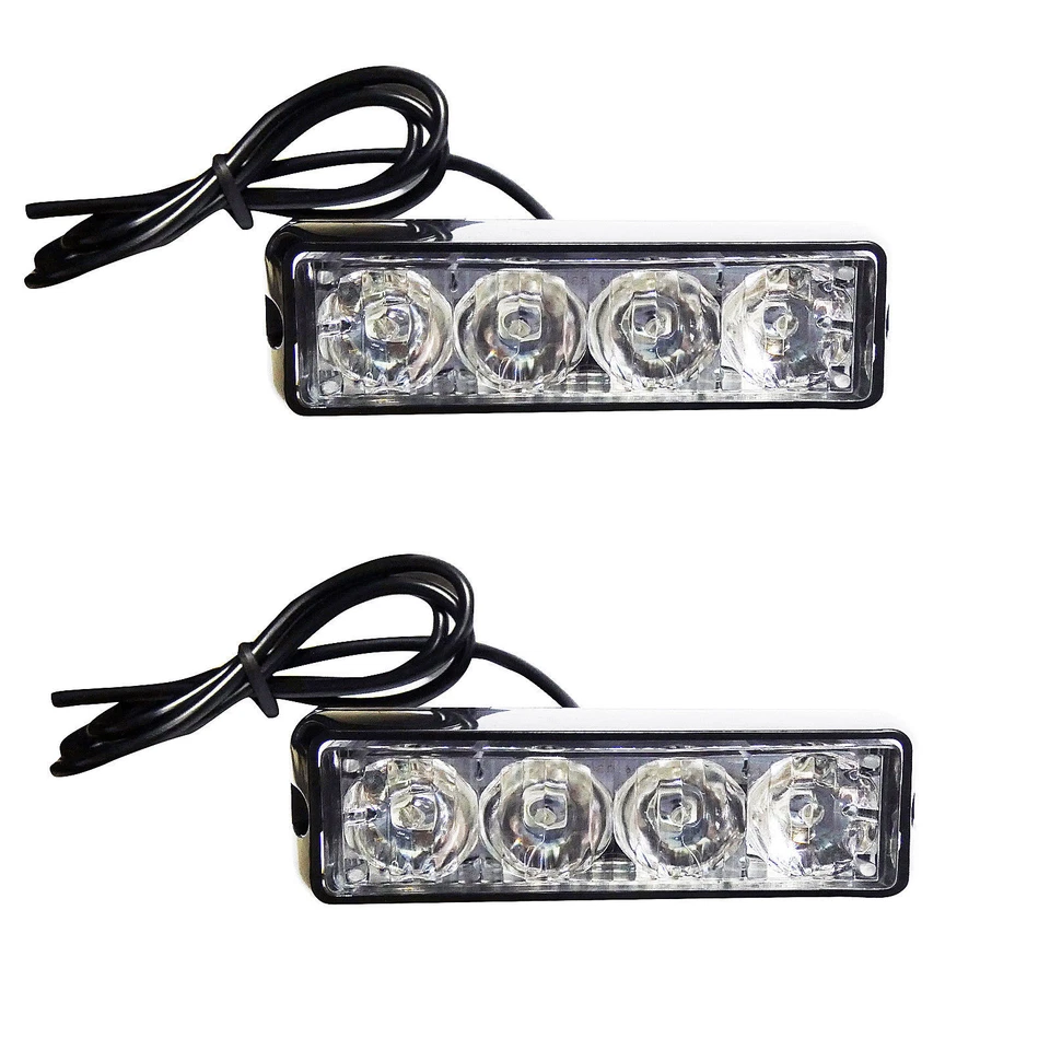 4 Led 12/24V Stroboscopica Arancione Luce Emergenza Auto SUV Camion Allarme - Immagine 3 di 4