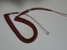 Antique telephone coiled handset cord Western Electric Rust Red G1 vintage 500