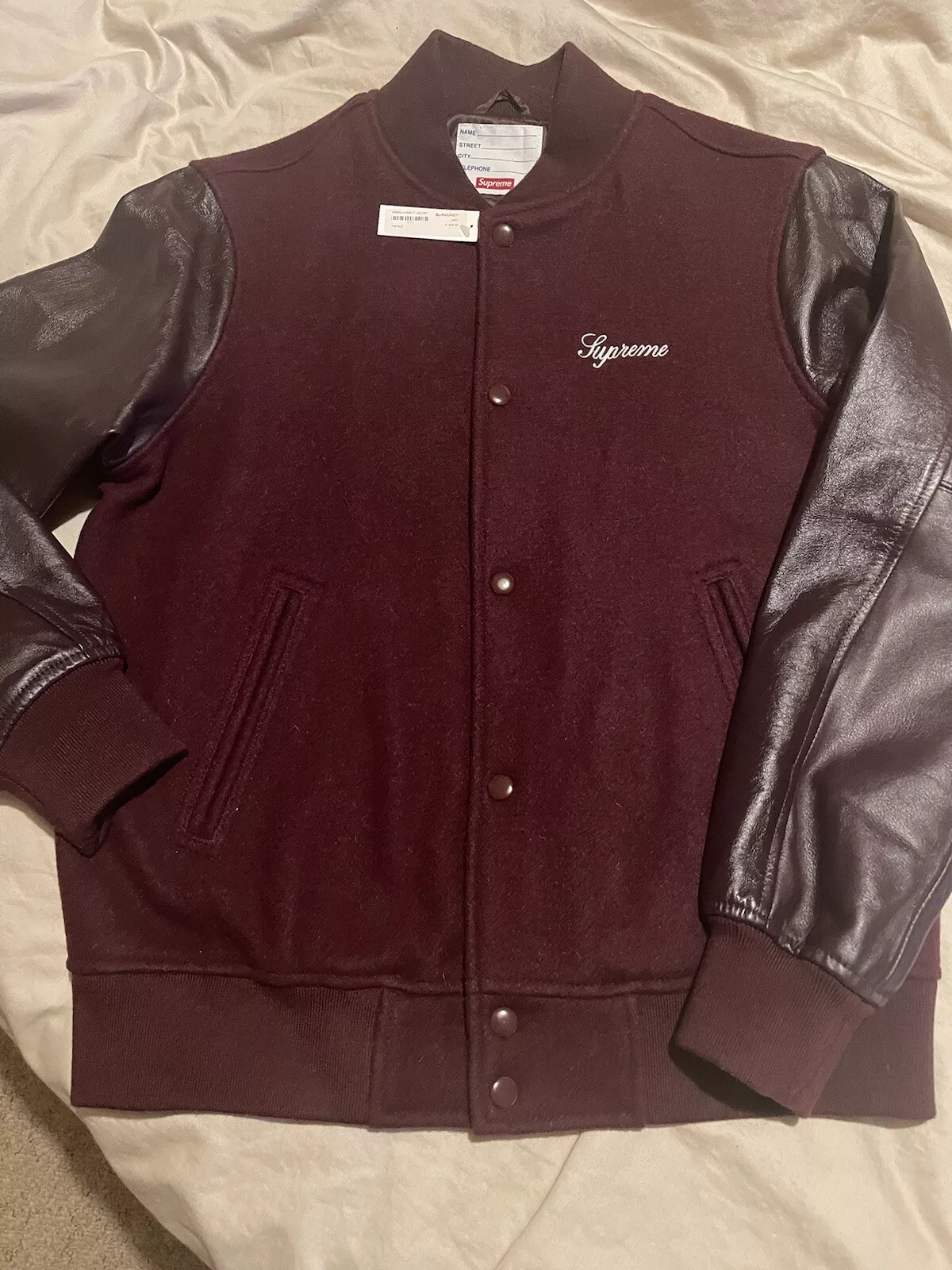 Veste universitaire Supreme Rare Supreme Team Bourgogne 2015 neuve moyenne