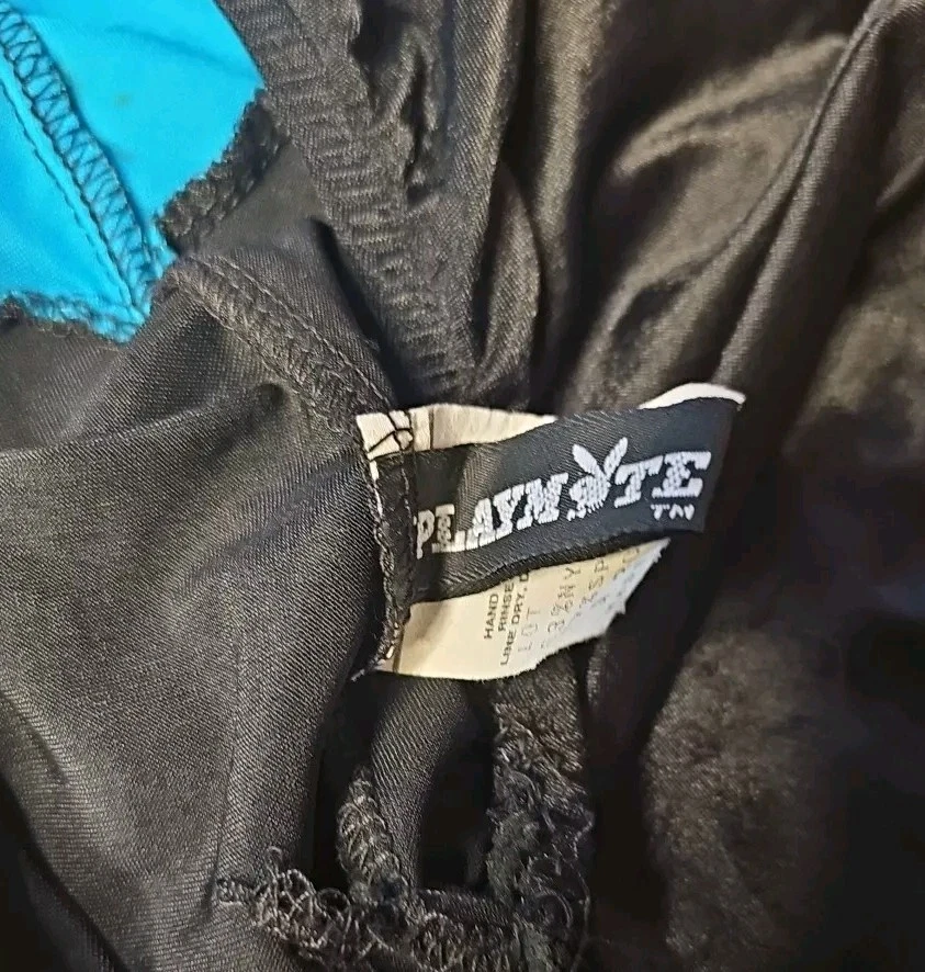 De colección. Bikini Playboy Playmate Negro Azul Una Pieza Talla 20/42, Retro Años 80/1990 Foto 3 de 4
