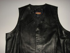Cripple Creek Men's Western Leather Vest Large Black