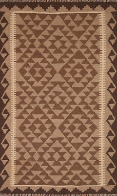 Nomad Reversible Flat-weave Kilim Area Rug 3'x5' Southwestern Tribal Wool Carpet