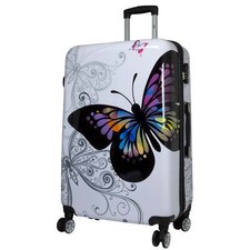 Hartschale großer Reisekoffer 94 Liter bunt mit 4 Rollen Butterfly Schmetterling