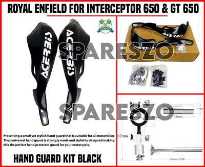 Royal Enfield Interceptor 650 & GT 650 ''BLACK HAND GUARD KIT'' - Express Shipping