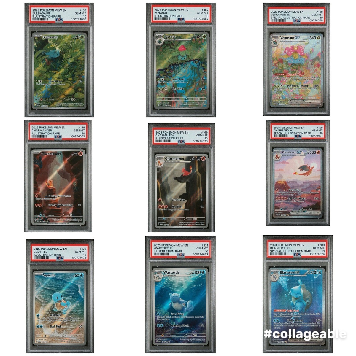 English PSA 10 Sequential Pokemon 151 Venusaur Charizard Blastoise