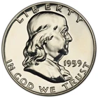 1959 P FRANKLIN GEM HALF DOLLAR! GRADED PR66 BY PCGS! 90% Silver Gold Shield