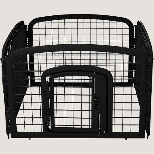 Square Shaped 4-Panel Plastic Pet Pen Fence Enclosure With Gate