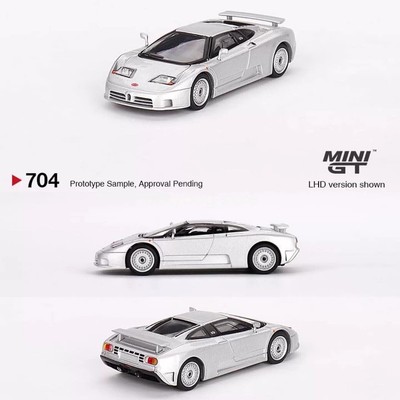 MINI GT 1:64 Bugatti EB110 GT Grigio Chiaro LHD Diecast Model Car
