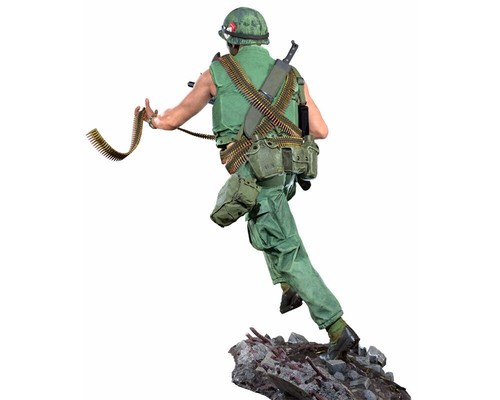 1/35 resin figure model Vietnam War US Machinegun soldier unassembled unpainted - Afbeelding 3 van 5