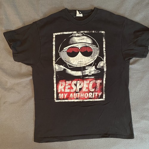 South Park Hemd Cartman Respect My Authority Herren Gr. L Cartoon Comedy Officer