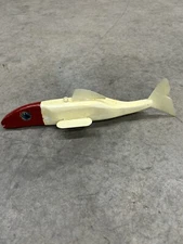 FT4 Vintage Folk Art Ice Spear Fishing Decoy Spearing Yellow Tint Wood