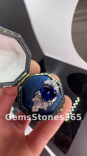 Beautiful Blue Sapphire Ladies Ring Sterling 925 Silver Beautiful Ladies Ring - Picture 6 of 8