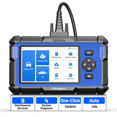  2026 TOPDON AD600S Engine ABS SRS SAS AT TPMS EPB Car Diagnostic OBD2 Scanner