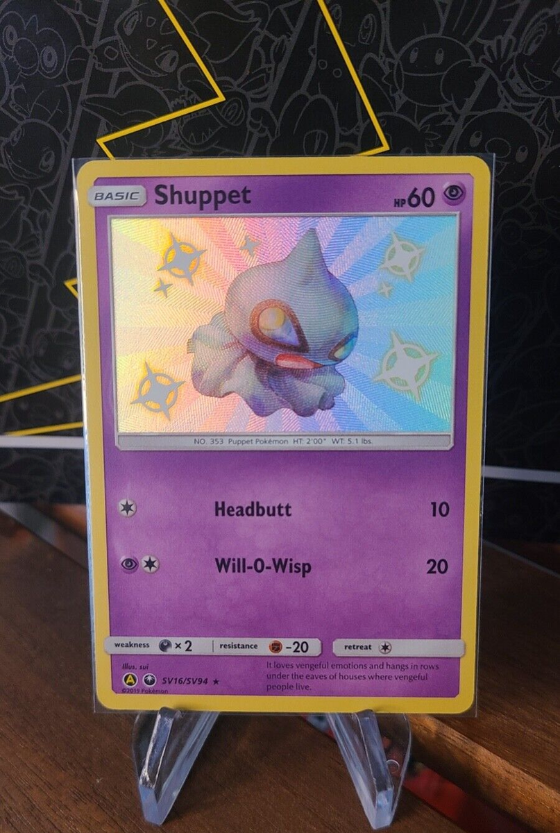 shiny shuppet pokemon card Pokemon TCG Shiny Shuppet SV16/SV94 Hidden Fates Shiny Vault Holo NM