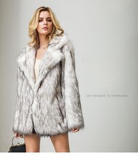 Giacca donna alta qualità pelliccia sintetica ispessita shaggy soffice sciolta media lunghezza cappotto