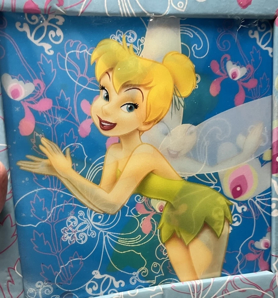 TINKERBELL Hologram 4 x 6 Photo Album w/ Blue Floral Print NEW - Image 3 of 4