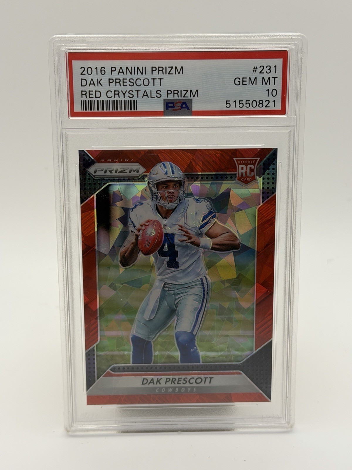 2016 Prizm Dak Prescott Red Crystal /75 PSA 10