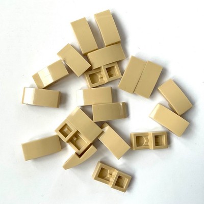 20 Lego Dachsteine Bogensteine 2x1 1x2 beige tan NEU 11477
