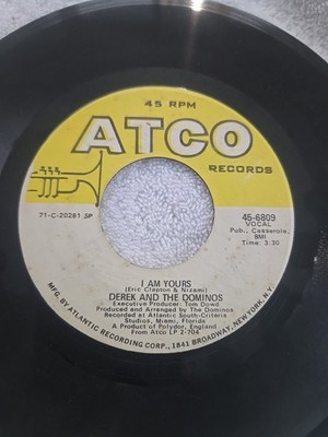 DEREK & THE DOMINIONS ''Layla''/''I Am Yours'' Record 45 w/ATCO Sleeve Eric Clapton