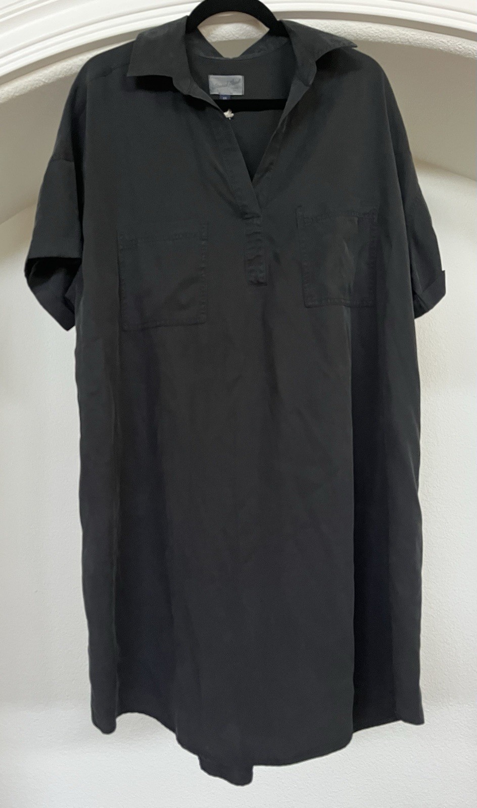Universal Thread Women’s Black Collared Shirt Dress Button Pockets XXL