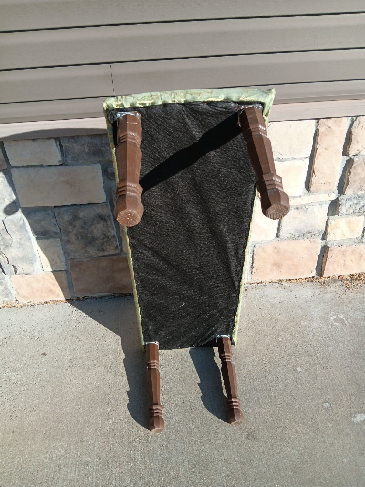 Large Bench | End of Bed Bench | With Green Abstract Baroque Print | Upholstered