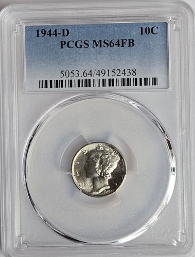 1944-D Mercury Silver Dime 10c PCGS MS64FB Brilliant Uncirculated