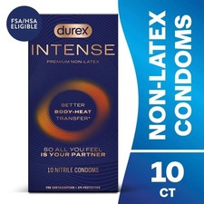 Durex Intense Ultra Thin Non-Latex Lubricated Condoms, 10 Count
