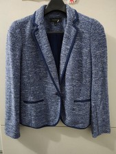 Talbots Jacket Womens 4 Blazer Tweed Jacqard Texture Ringer Trim Cotton Blend