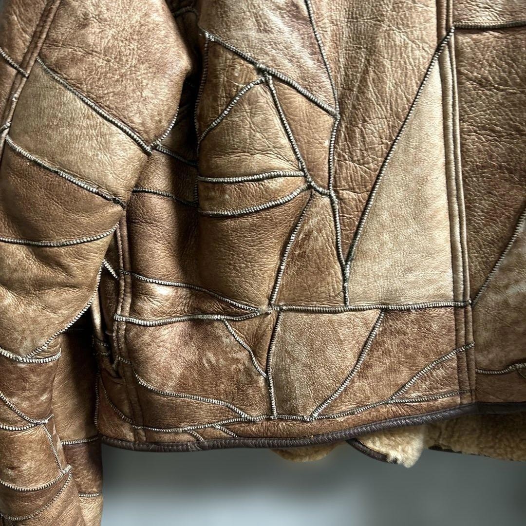 USED HAI SPORTING GEAR LEATHER PATCHWORK JACKET G… - image 8