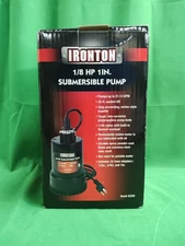Ironton 42358 Black Electric Corded 1/8 HP 1 Inch Submersible Pump New Taiwan