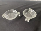 Vintage Set of 2 Anchor Hocking Manhattan Depression Glass Ashtray 1940 Rare