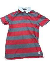 Fat Face Men's Striped Polo Shirt Red Grey Size M Comfortable Casual