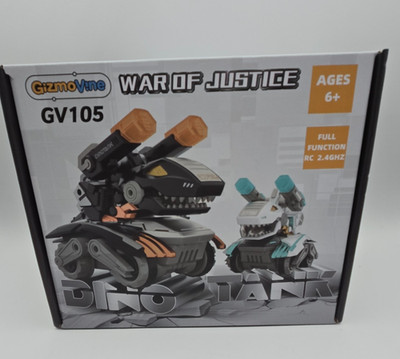 GIZMOVINE REMOTE CONTROL DINO TANK WAR OF JUSTICE, GV105,RC 2.4GHZ, AGES 6+