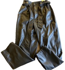 Express Faux Leather Ankle High Rise Pants Black 8R