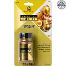 Metallic Acrylic Paint Gold 2 Fl Oz Multi-Surface Non Toxic Craft Paint