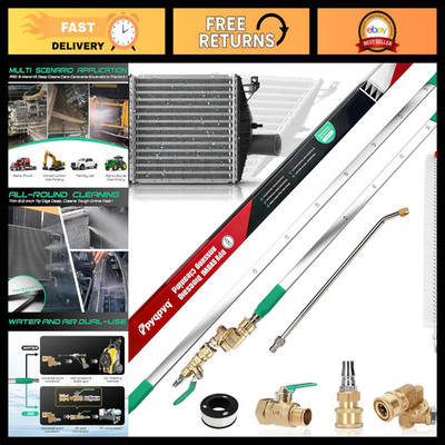 Radiator Cleaning Wand 47/24/15'' - Water/Air Tool for Cars, Trucks & Heavy Equip