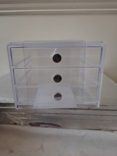 Durable Slim Clear Organizer with 3 Stackable Drawers for Cosmetology Essentials