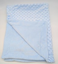Baby Blanket Plush Blue Bumpy Raised Dots 30" x 40" SL Home Fashions Reversible