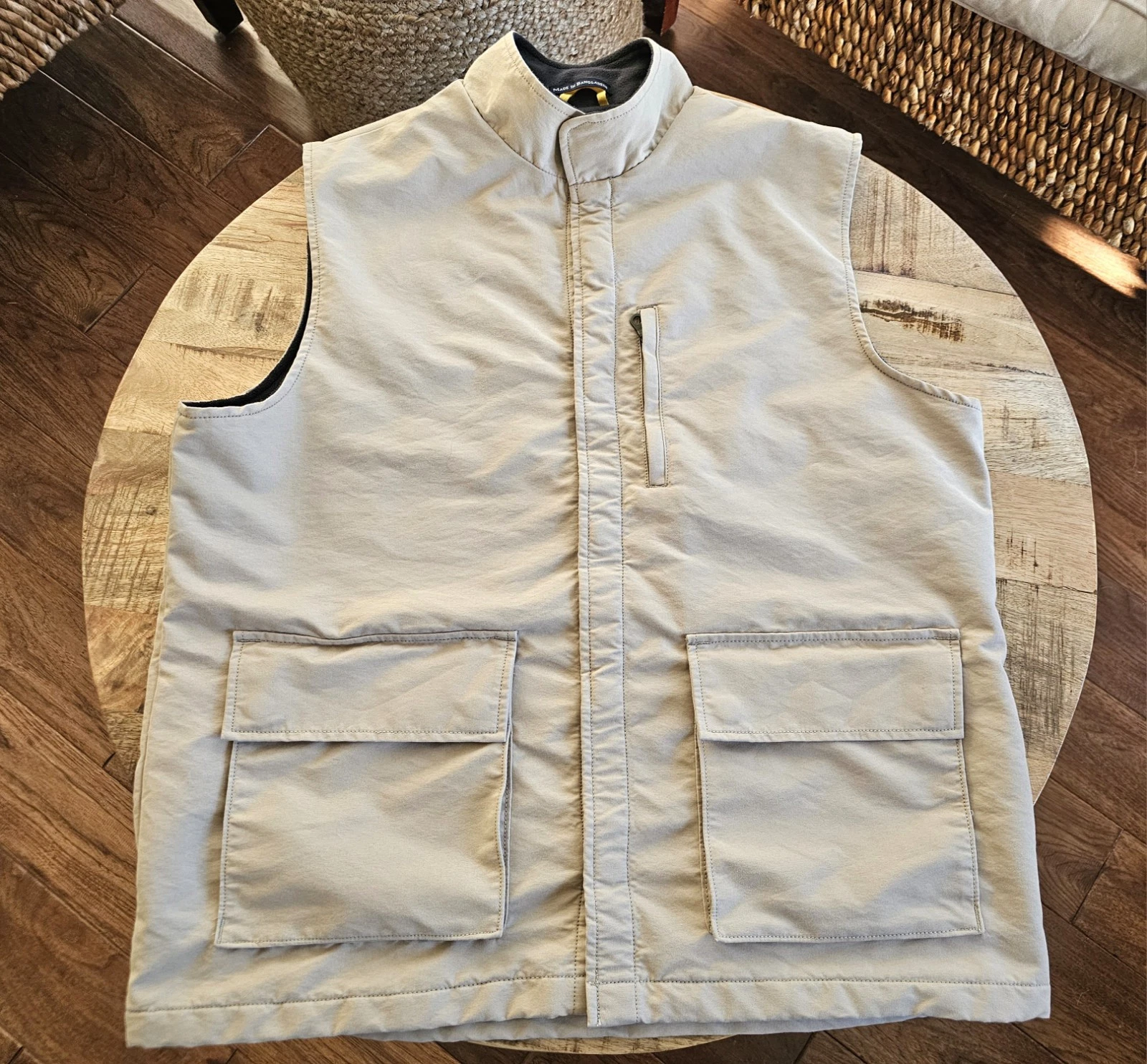 Lands' End Fleece Lined Utility Vest Men’s Size L Multi Pockets Cargo Outdoors
