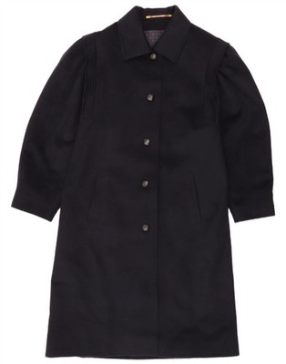 Steinbock Womens Overcoat IT 42 Medium Navy Blue Wool CI15