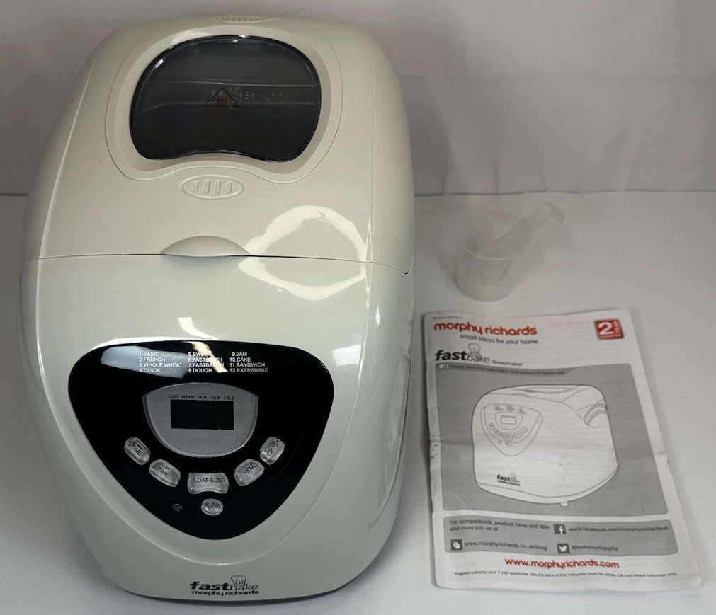 Morphy Richards Fastbake Bread Maker 48281 600W - White Fully Tested Working!