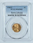 1948-S Lincoln Wheat Cent Boston Collection MS65 RD PCGS Blue Label *0853