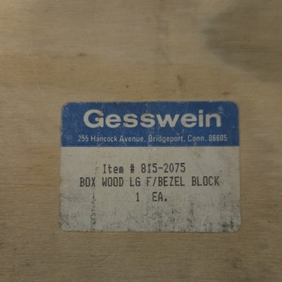 Gesswein Large Bezel Block Set w/ Tapered Punch & Wood Box, MPN 815-2075