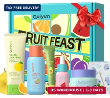 QUIYUM Fruit Skincare Set for Teen Girl, 5 Daily Routine Beauty Skin Care | Exfo