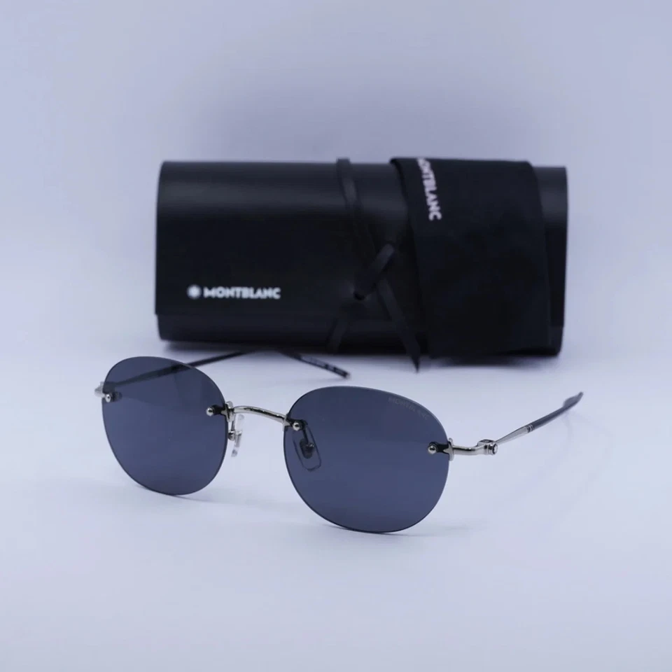 Gafas de sol Montblanc MB0126S 006 montura plateada gris oscuro lentes 54-21-145 Foto 3 de 3
