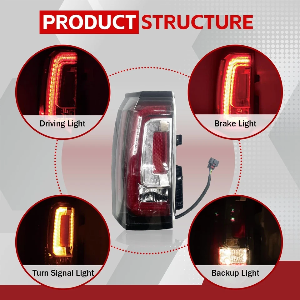 GM2800268 LED Tail Light Assembly Compatible With 2015-2020 GMC Yukon XL Dena... - Image 3 of 4